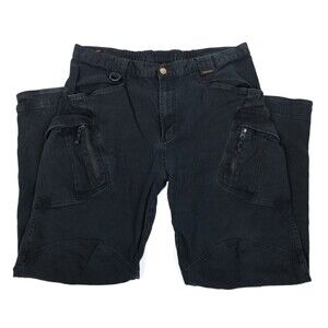 THUNDER Black Tactical Utility EMS Security Utility Black Cargo Pants Mens XXL